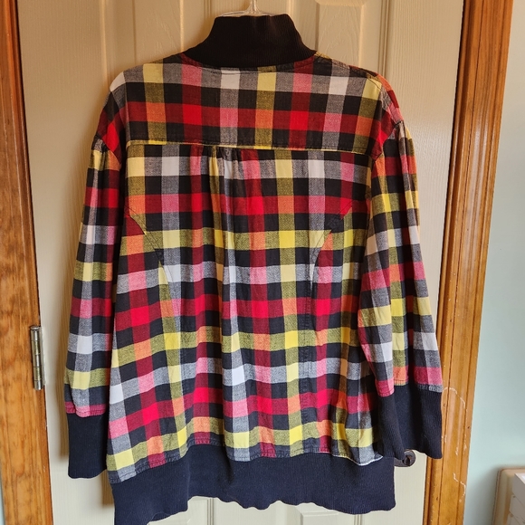 Erica Brooke checkered plaid retro  button down 3/4 sleeves - Picture 6 of 9